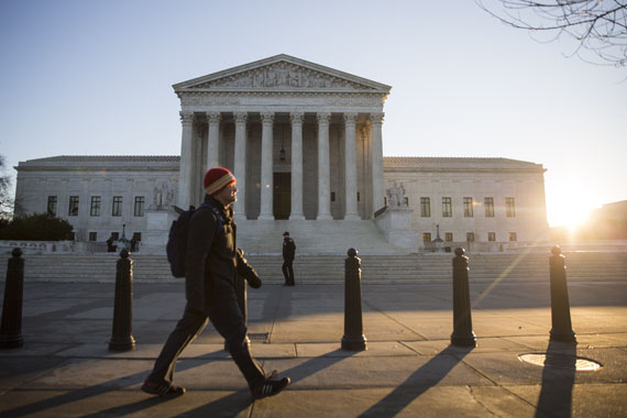 A view of the Supreme Court, January 16, 2015 in Washington. (Photo by Drew Angerer/Getty Images)