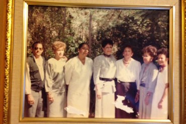 Brunhilde Ortiz stands tall in the center flanked by her siblings on a visit to the Domincan Republic decades ago. (Courtesy Josephina Deltejo)