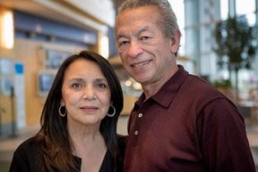 Martha and Alvaro Galvis used to travel from New Hampshire to Boston to watch the marathon every year. They were both injured in the bombing two years ago. (Jesse Costa/WBUR)