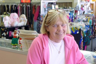 Marilyn Lanter, 61, who works at Community Kindness Resale Shop on Main Street in Belleville, Ill. (Photo by Phil Galewitz/KHN)