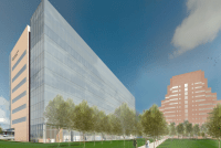 An architectural rendering of the Cleveland Clinic's planned cancer center. (Courtesy of the Cleveland Clinic)