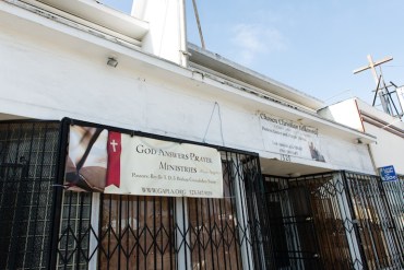 God Answers Prayer Ministries in Los Angeles, California on May 3, 2015 (Photo by Heidi de Marco/Kaiser Health News).