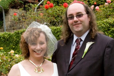 Hope Arnold and J.D. Falk, on their wedding day. (Photo courtesy of Kelly Dunsford)