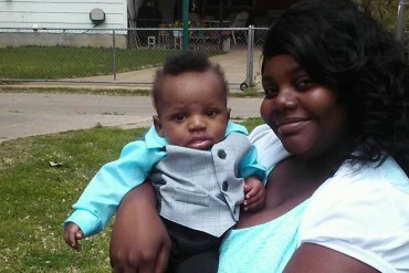 Symphonie Dawson and her son