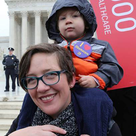 Jennifer Diefenbach of Fort Lauderale, and son, Dash, at the Supreme Court in May. (Photo courtesy of Jennifer Diefenbach)