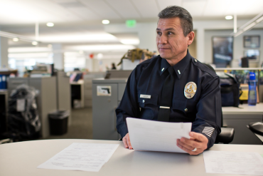 Lieutenant Lionel Garcia is the lead officer of the LAPD's Mental Evaluation Unit (Photo by Maya Sugarman/KPCC).
