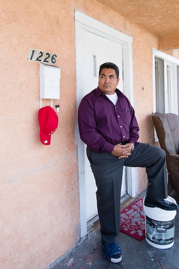 Miguel Dominguez, 51, at his home in East Los Angeles on Monday, September 14, 2015. Dominguez is one of thousands of residents that live in the area affected by the Exide Technologies plant contamination (Photo by Heidi de Marco/KHN).