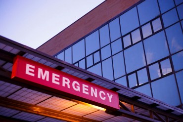 An emergency department sign.