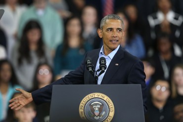 U.S. President Barack Obama speaks during an event at the University of Nebraska Omaha Baxter Arena on January 13, 2016 in Omaha, Nebraska. The president spoke a day after his last State of the Union speech. (Joe Raedle/Getty Images)