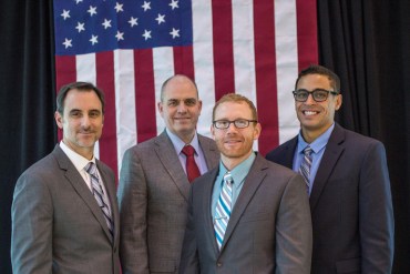 Dave Manning, left, and three other military veterans who will be in the new program's first class.