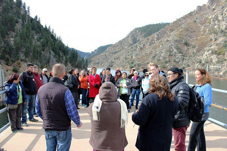 A group of Westwood community leaders visited Denver Water's Waterton Canyon Reservoir in Oct. 2015 to see first hand the source of some of the city's water supply. (Courtesy of Cavities Get Around)