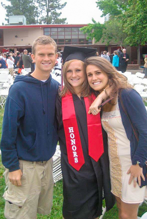  Amanda at her high school graduation with her brother and sister. (Courtesy of the Lipp Family)