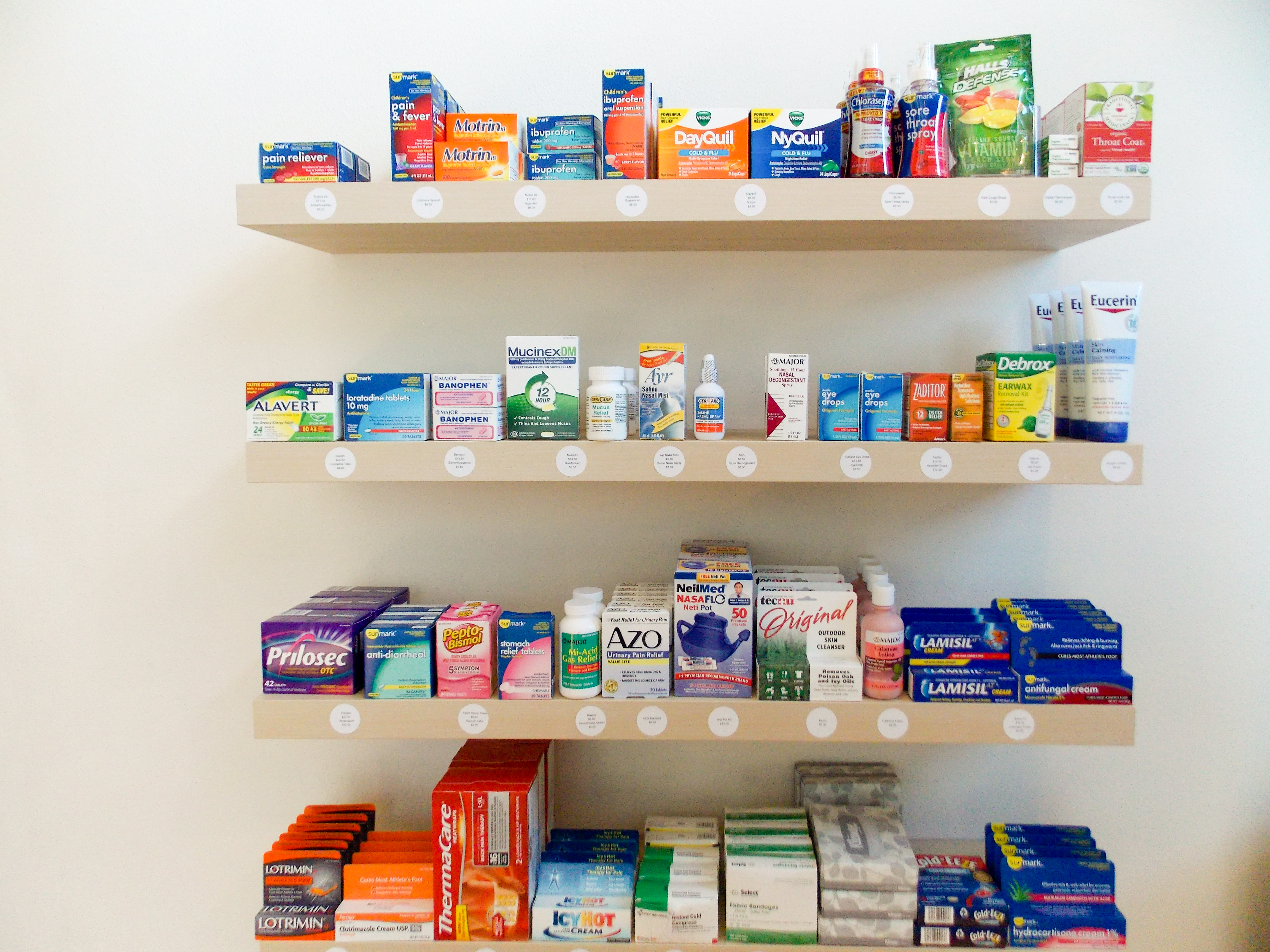 This Zoom+ clinic includes shelves of over-the-counter medication. One patient calls Zoom “one-stop shopping” because she can see her medical provider and get her medications in one place, usually within 30 minutes. The company is trying to buck the traditional health care system by offering convenient, affordable care and making the experience hip and user-friendly.