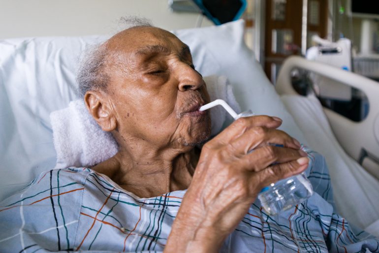 Hattie Hill, 105, was admitted to Mt. Sinai Hospital in New York on May 24, 2016. Hill, who has arthritis and a history of strokes, said she prefers the emergency room for seniors because of the extra attention. (Heidi de Marco/KHN)