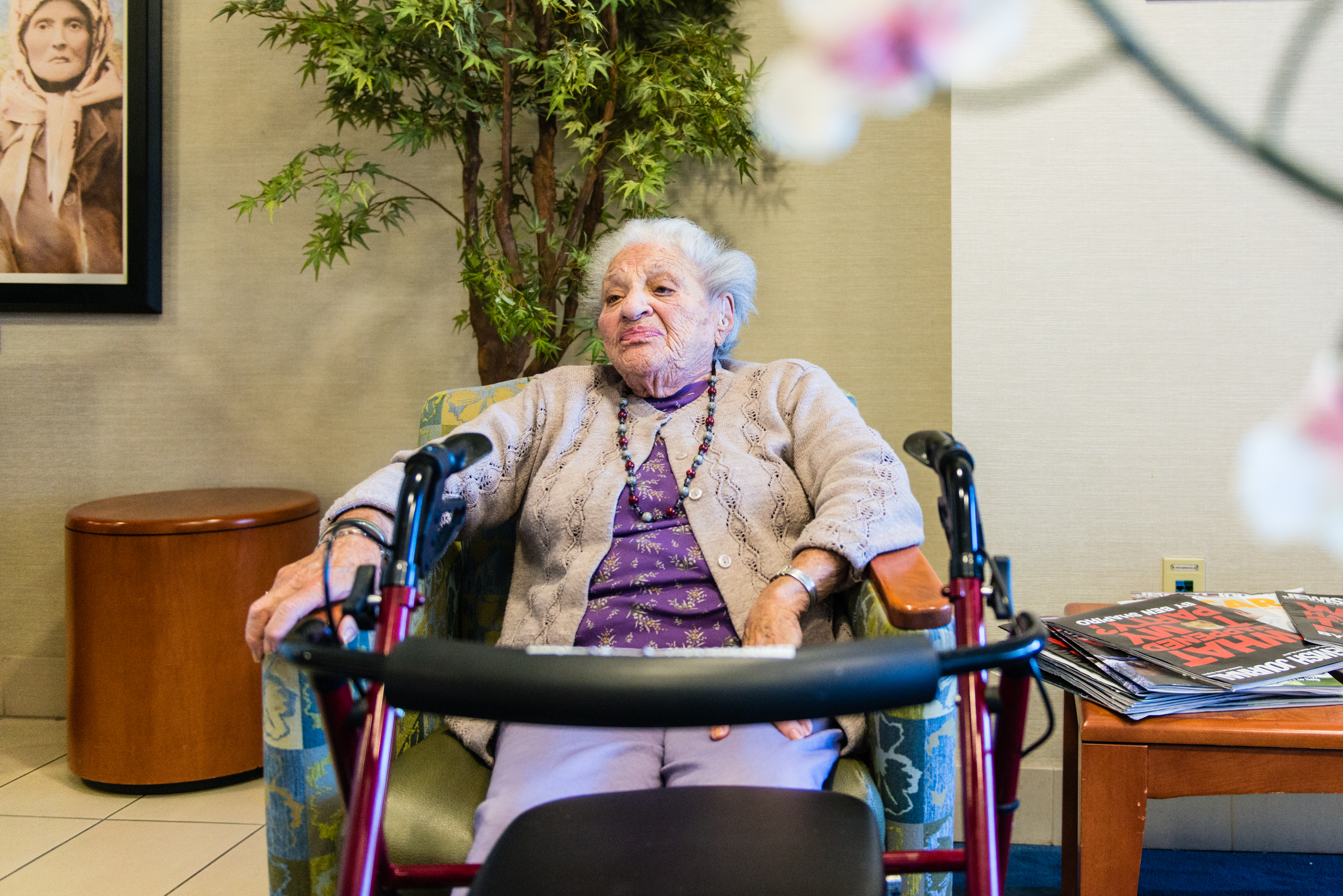Josephine Rudolph, 99, at the Joyce Eisenberg Keefer Medical Center Skilled Nursing Facility in Reseda, California on Tuesday, March 8, 2016.