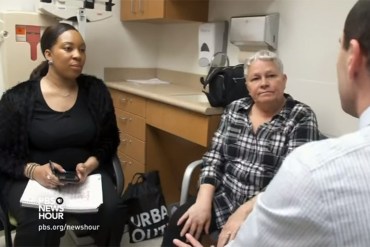 Jeanette Rodriguez had dismissed the tingling on her right side as arthritis, but Belton’s insistence and long relationship with her ensured Rodriguez's doctor would hear about it. (Courtesy of PBS Newshour)