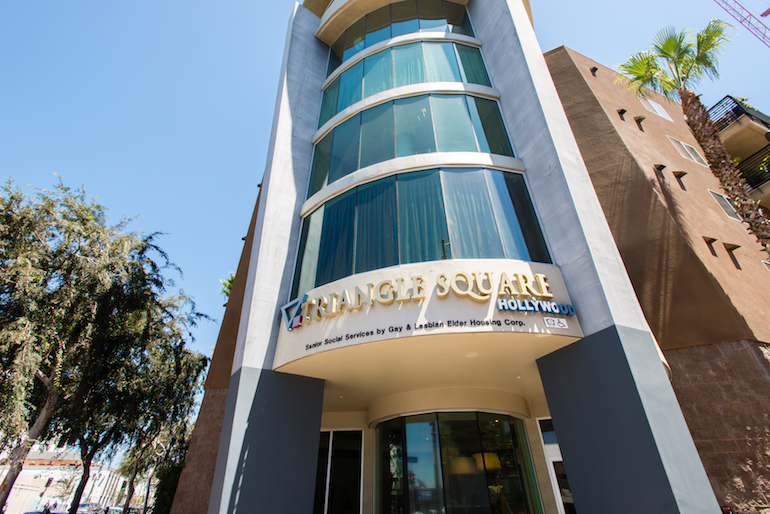 The Los Angeles Gay and Lesbian Elder Housing organization opened Triangle Square Apartments in 2007. In the first of its kind building, residents can get health and social services through the Los Angeles LGBT Center.