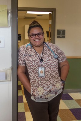 Rosa Saenz, a medical assistant at People’s Community Clinic, said there’s “definitely” a need for better access to effective birth control. Seeing patients with repeated unintended pregnancies is “an everyday thing,” she added. “There are patients who are 47, and get pregnant, and it was unintentional.” (Shefali Luthra/KHN)