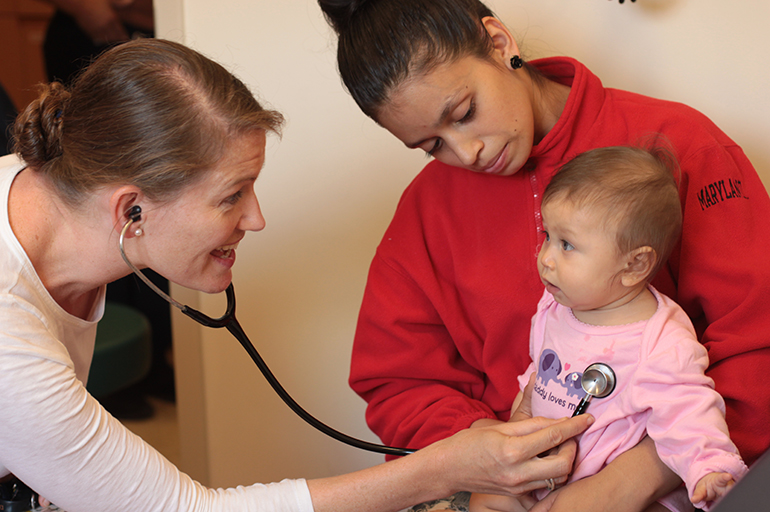 Dr. Jessica Schroeder, a pediatrician, provides care at Mary’s Center in Adams Morgan, DC. (Courtesy of Mary's Center)