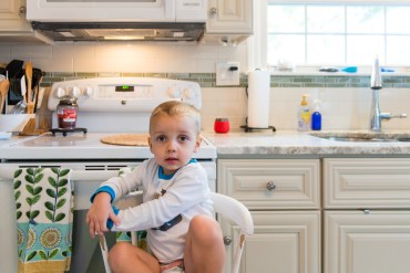 Luke Whitbeck, 2, in Ridgefield, CT, on October 7, 2016. Whitbeck has Gaucher’s disease, a rare hereditary condition, and needs a weekly enzyme infusion of an orphan drug to treat the disorder. (Heidi de Marco/KHN)