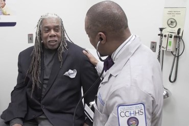 Earl Williams is diligent about seeing his doctor, but worries whether he will have health insurance after Republican changes to the ACA. (Screenshot/PBS)