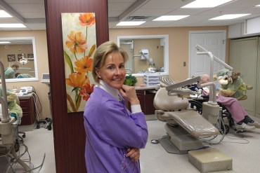 Dentist Lillian Michell inside the dental clinic at Fair Haven. (Phil Galewitz/KHN)