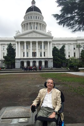 David Huntley testified in favor of California's right to try bill in April 2015 in Sacramento. He died three months later. (Courtesy of Lina Clark)