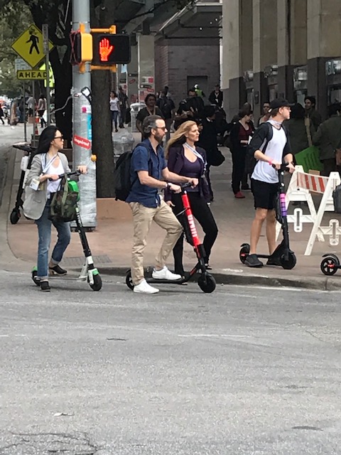 Scooter riders in Austin