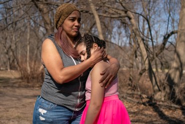 Alexandra Sierra hugs her daughter