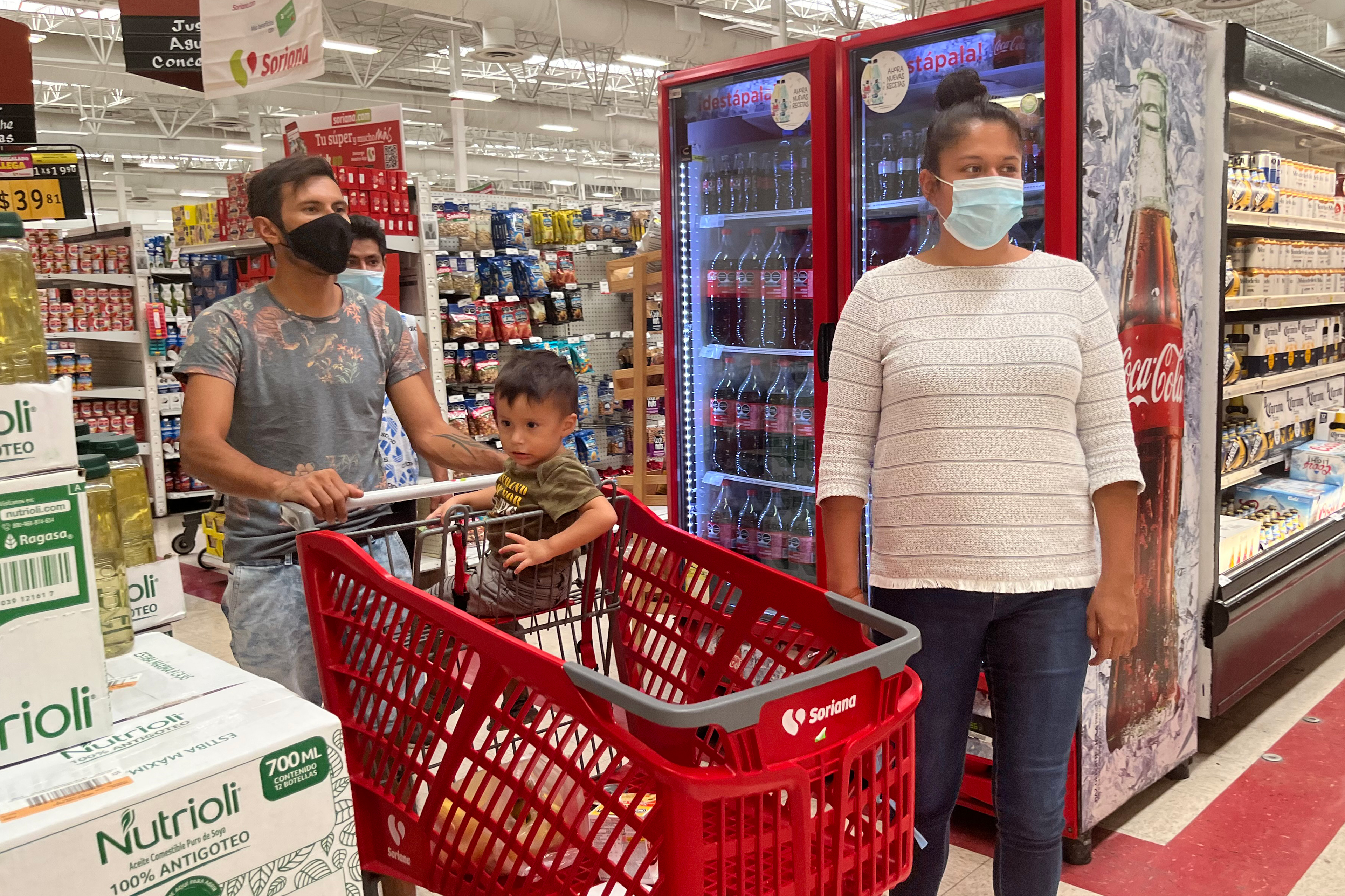 A photo shows Rosa Viridiana Ceron Alpizar inside a grocery store with her family.
