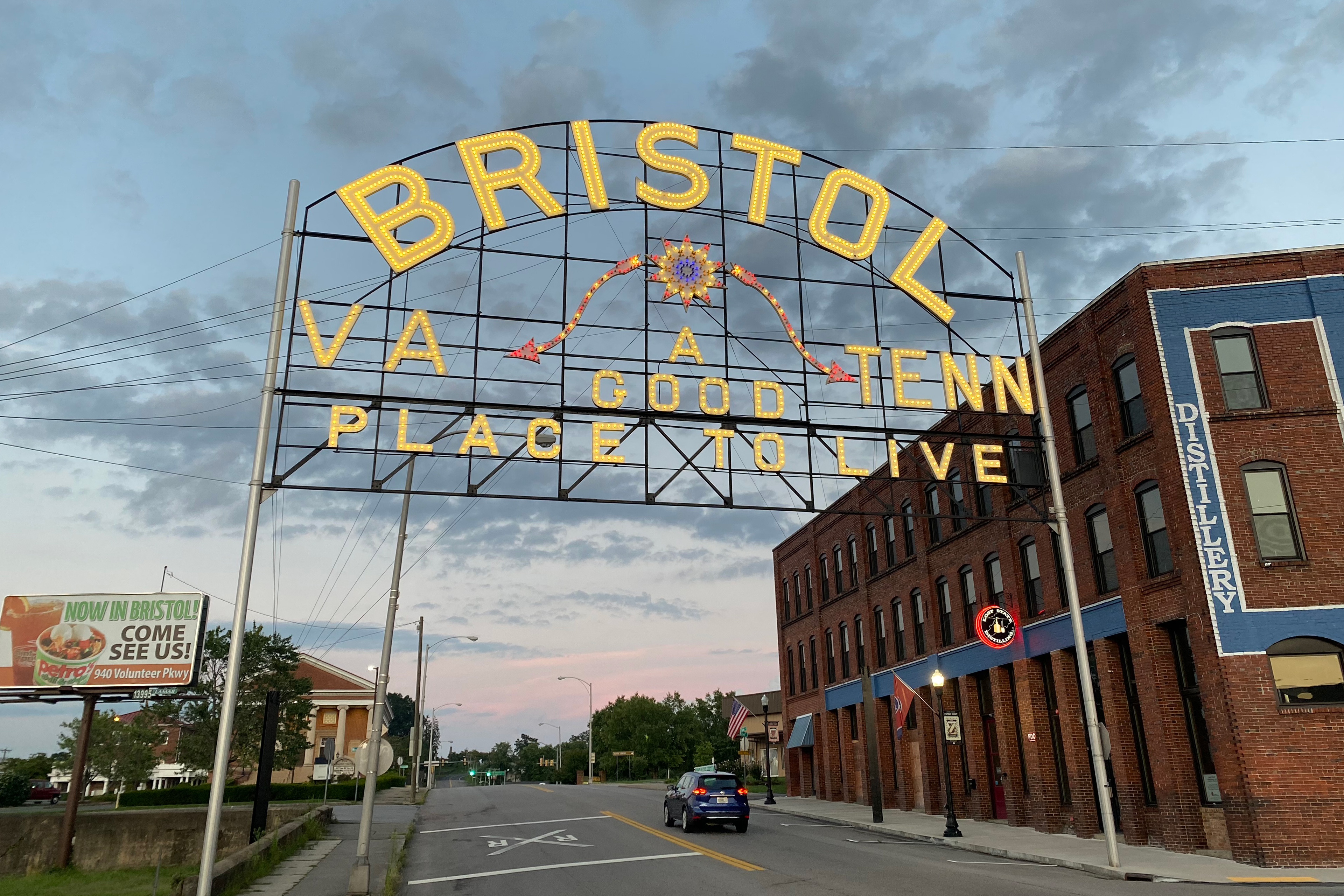 A photo shows the sign outside twin cities Bristol, Virginia and Bristol, Tennessee.