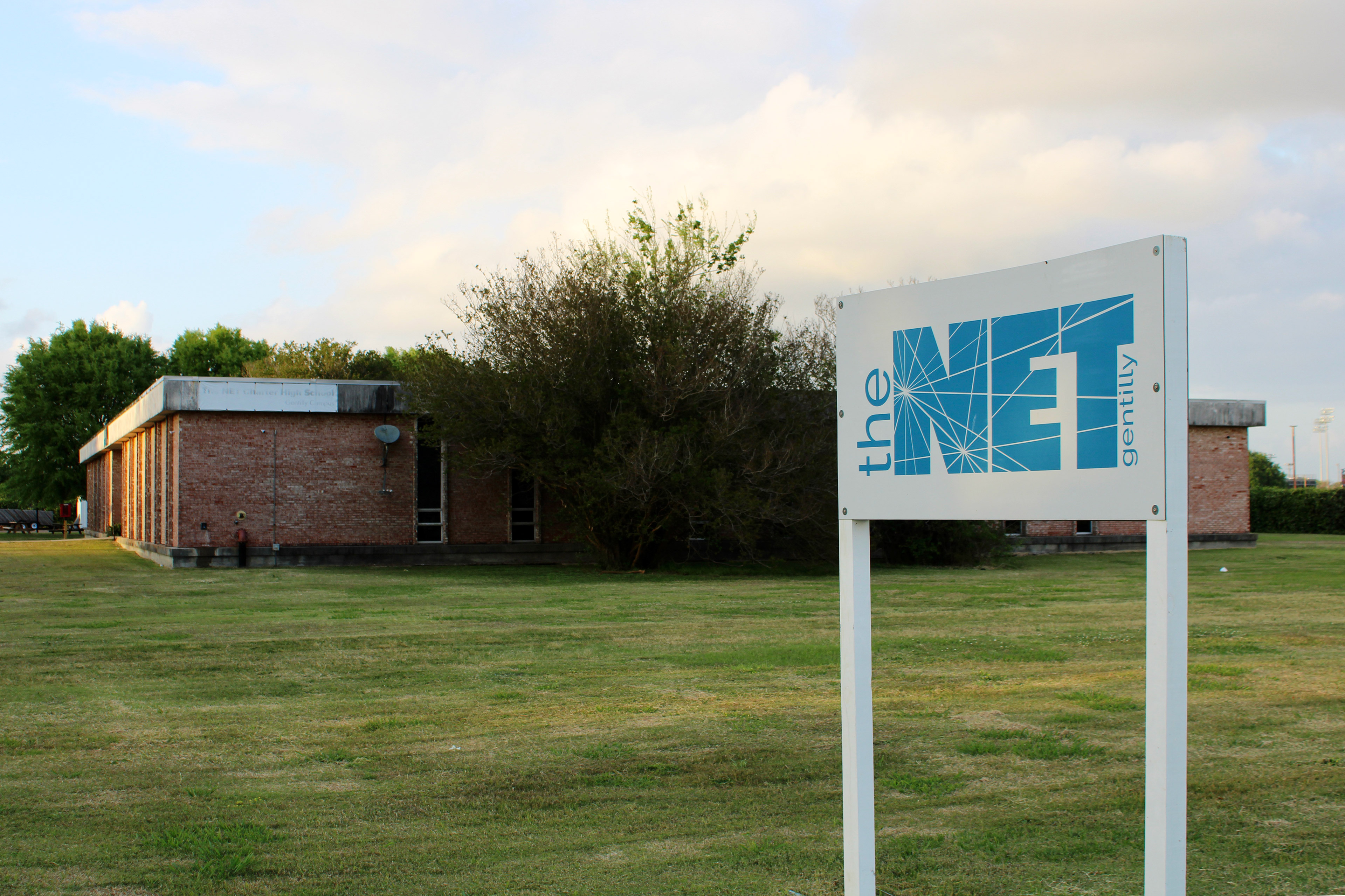 A photo outside the NET: Gentilly charter school.