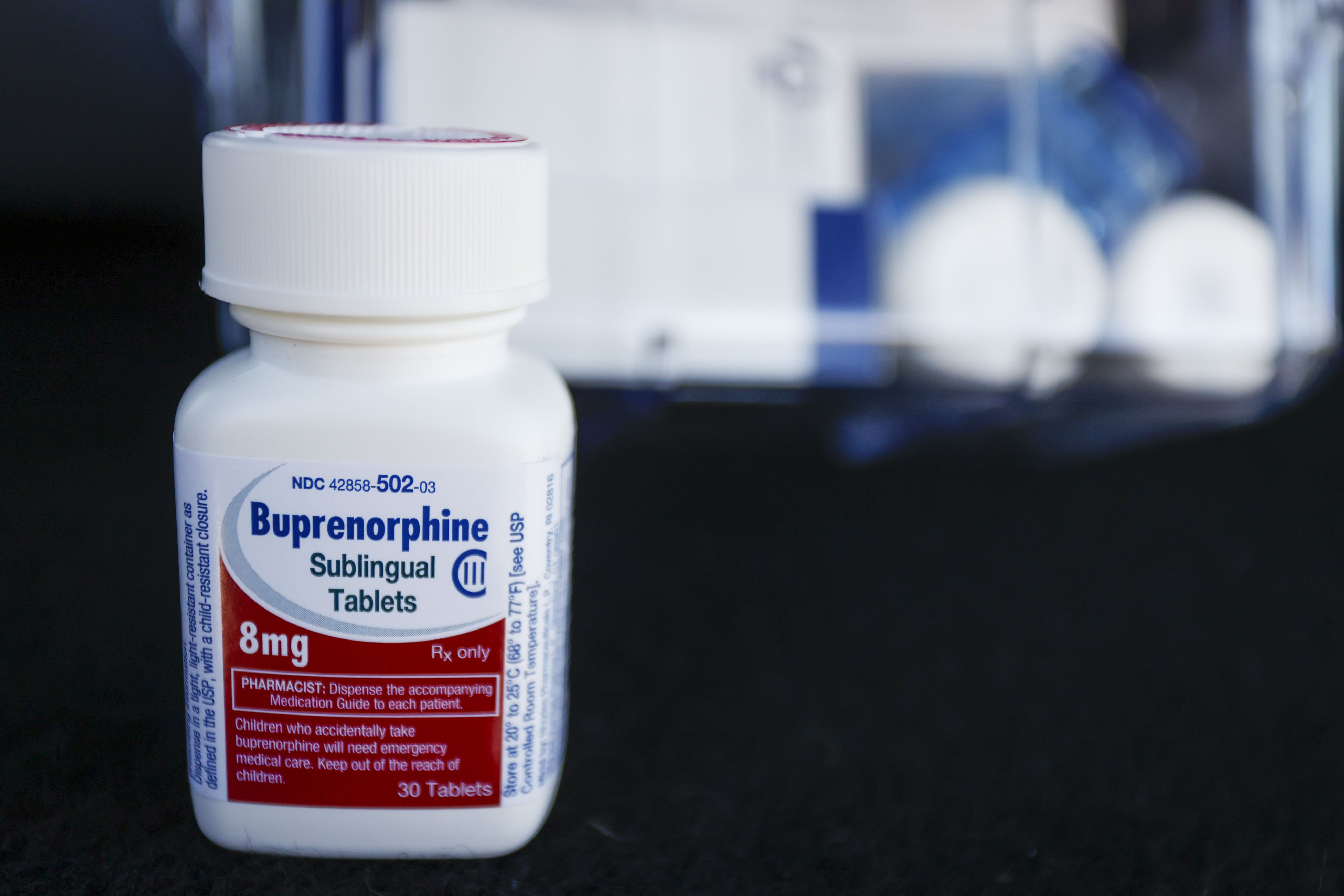 A bottle of pills with the name Buprenorphine on the front