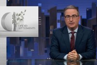 A screengrab from a video of John Oliver covering KFF Health News' opioid settlement coverage.