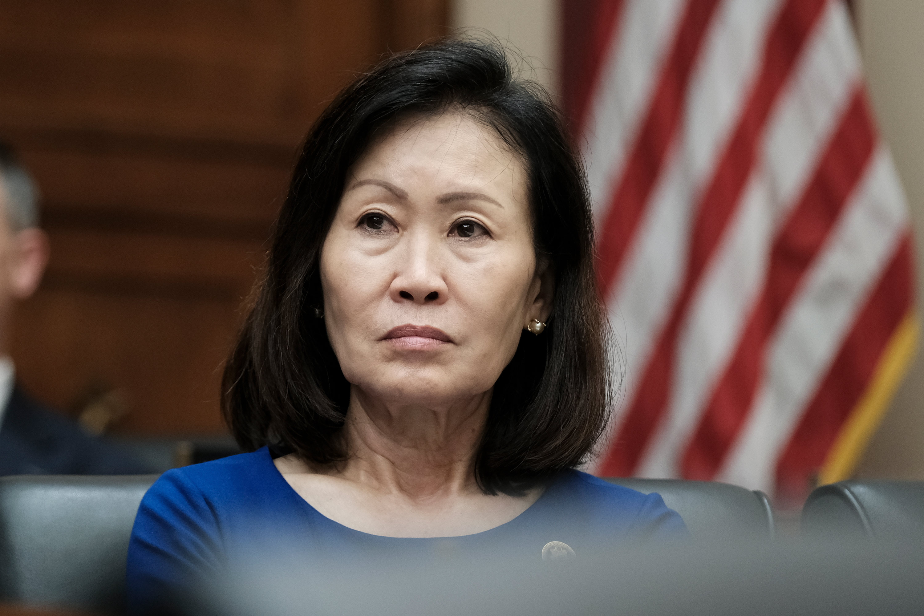 A photo of Michelle Steel at a congressional hearing.