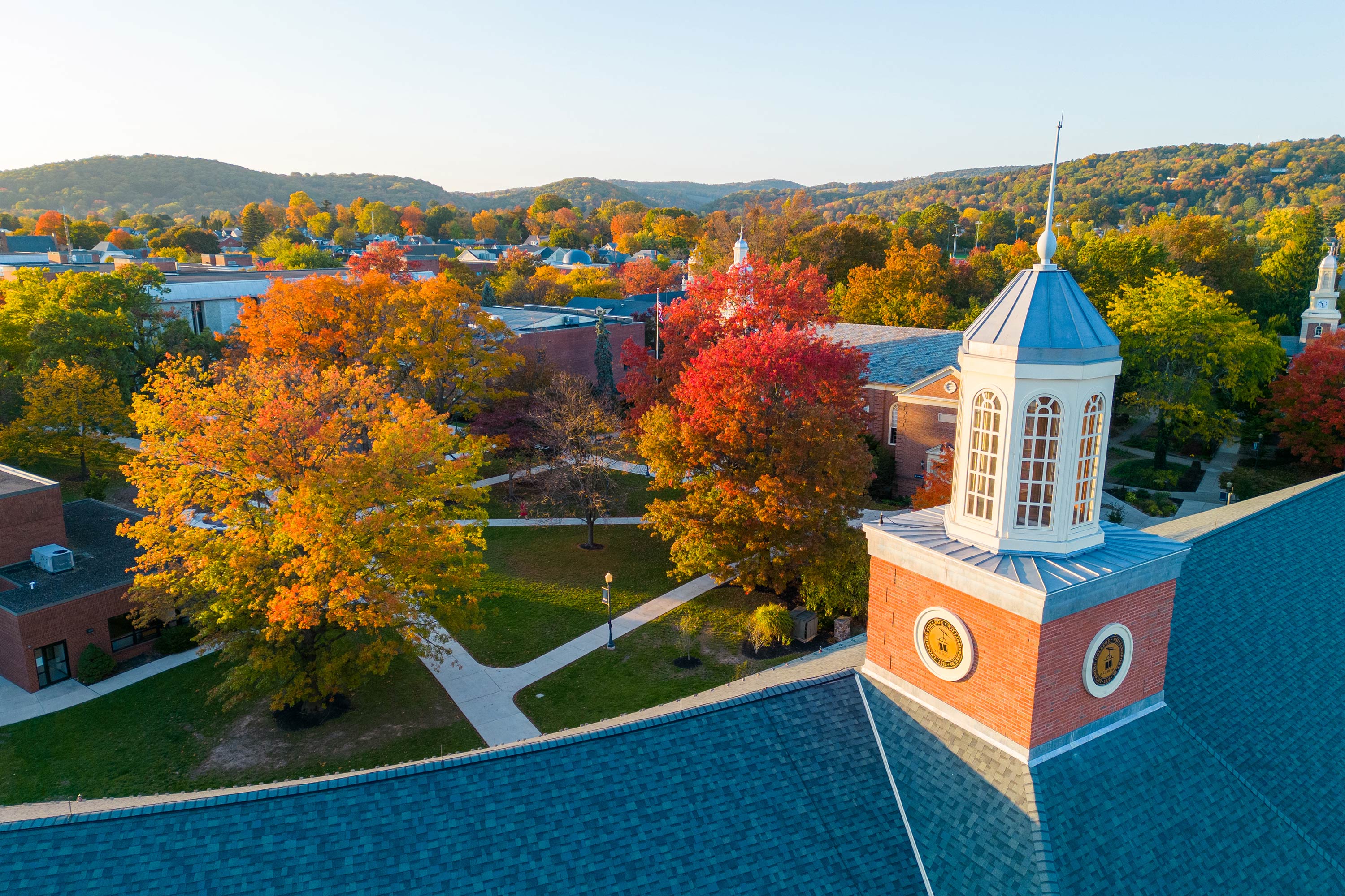 An aerial photo of Lycoming College's campus.