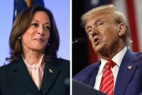 A photo of Vice President Kamala Harris next to a photo of former President Donald Trump.