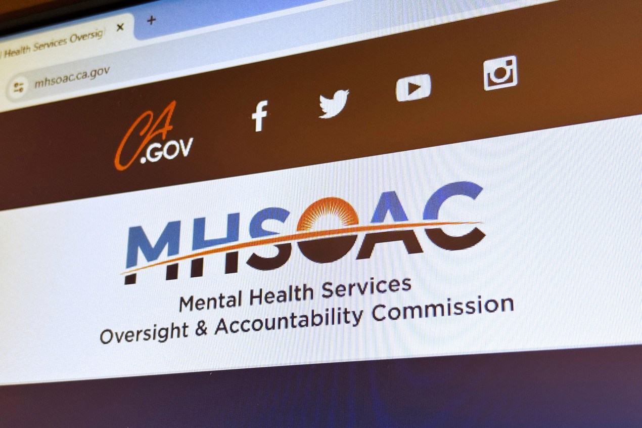 A photo of the California Mental Health Services Oversight and Accountability Commission's logo on its website.