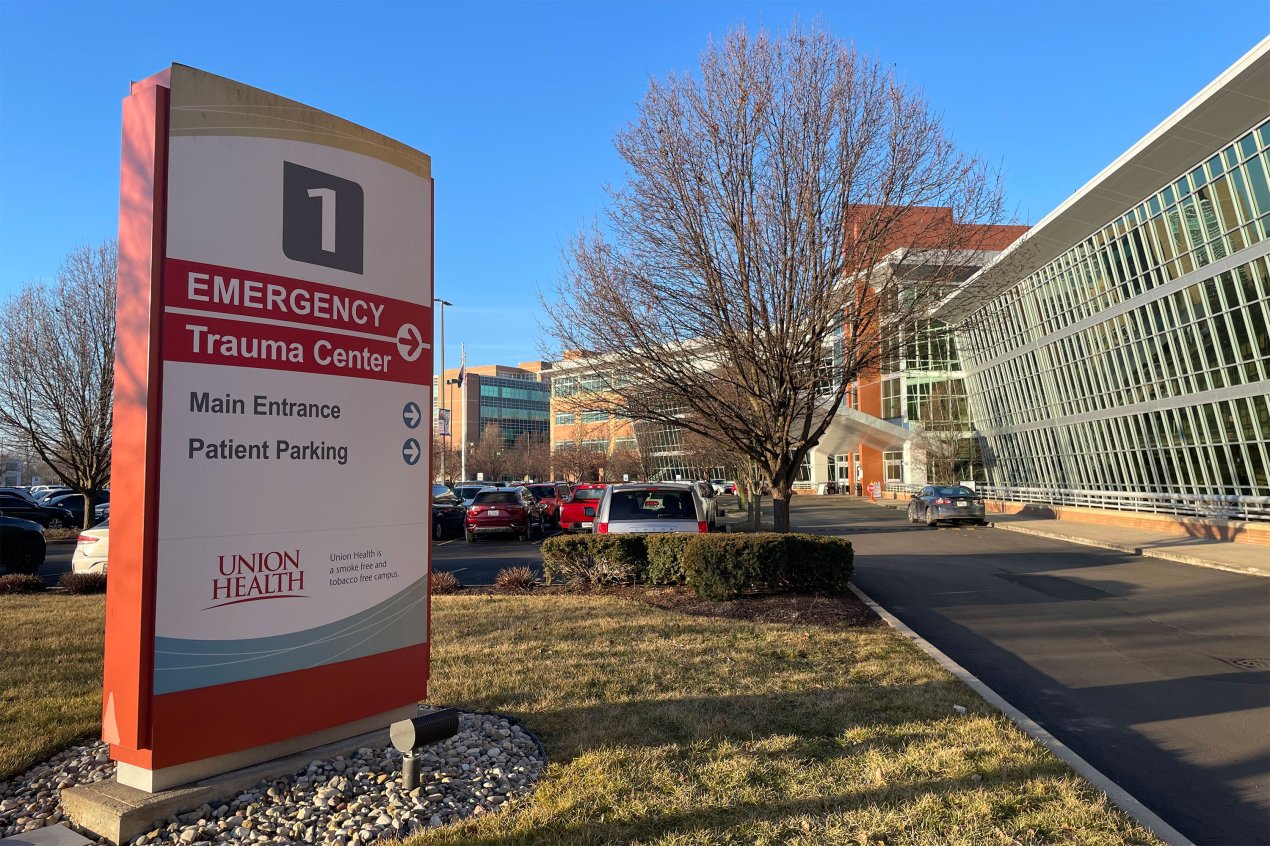 A photo of the exterior of Union Hospital in Terre Haute, Indiana.