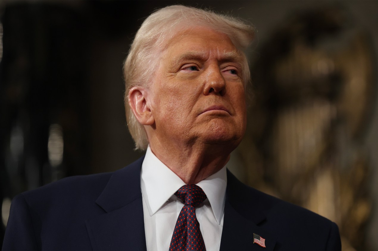 A photo of President Trump standing inside the U.S. Capitol.