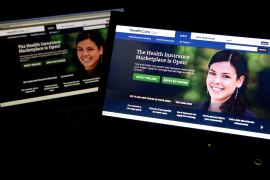 A photo of two laptops with the HealthCare.gov website open.