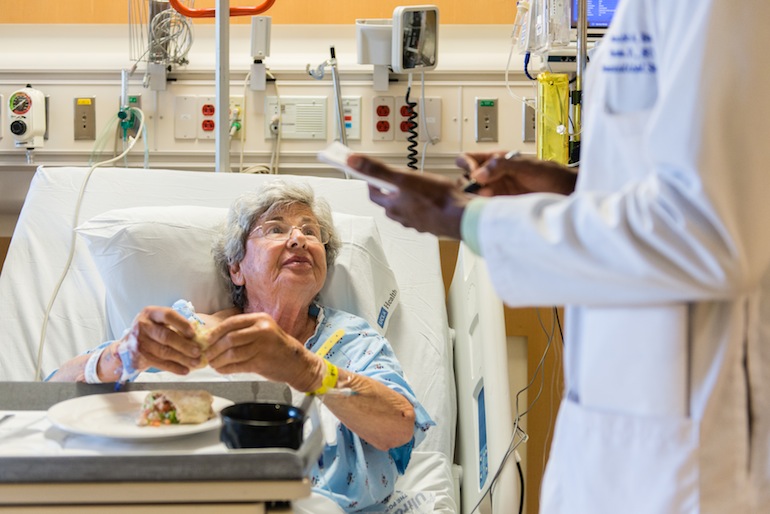 Harriet Diamond at the UCLA Medical Center in Santa Monica, California, on Thursday, May 5, 2016. (Heidi de Marco/KHN)