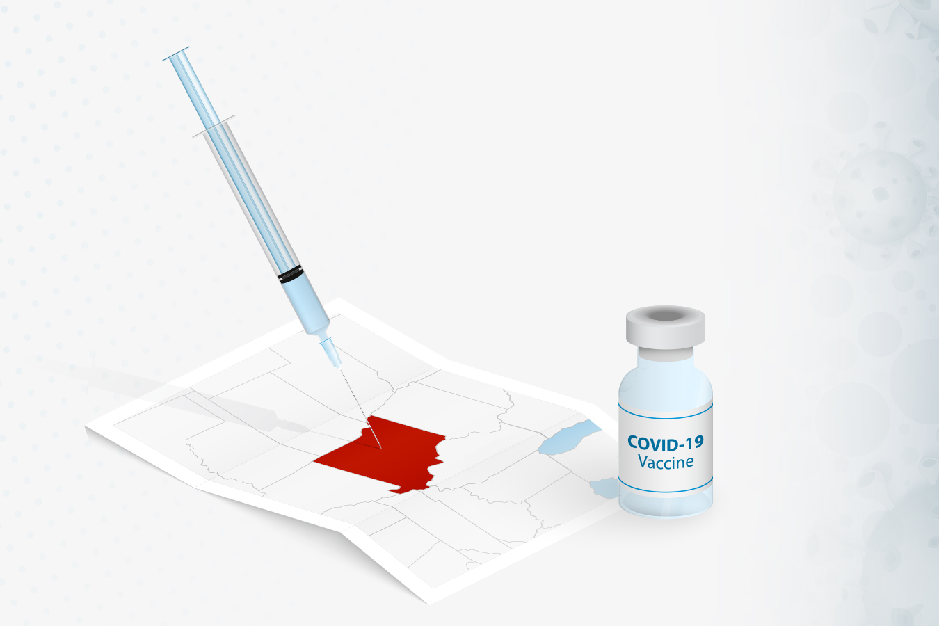 A syringe vaccinates Missouri