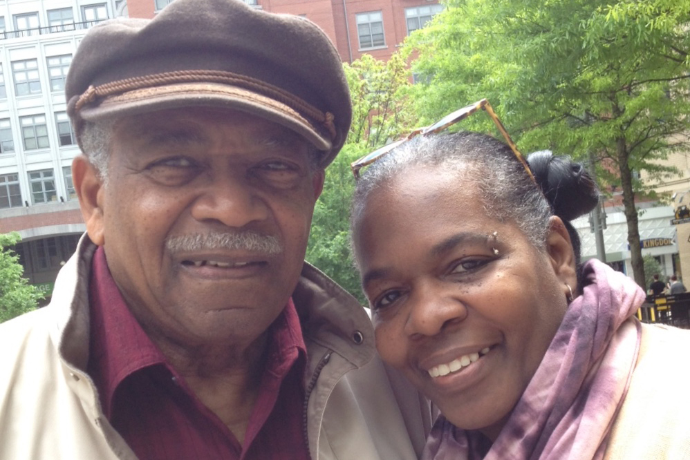 Keris Myrick and Dr. Howard Myrick pose for a selfie together.