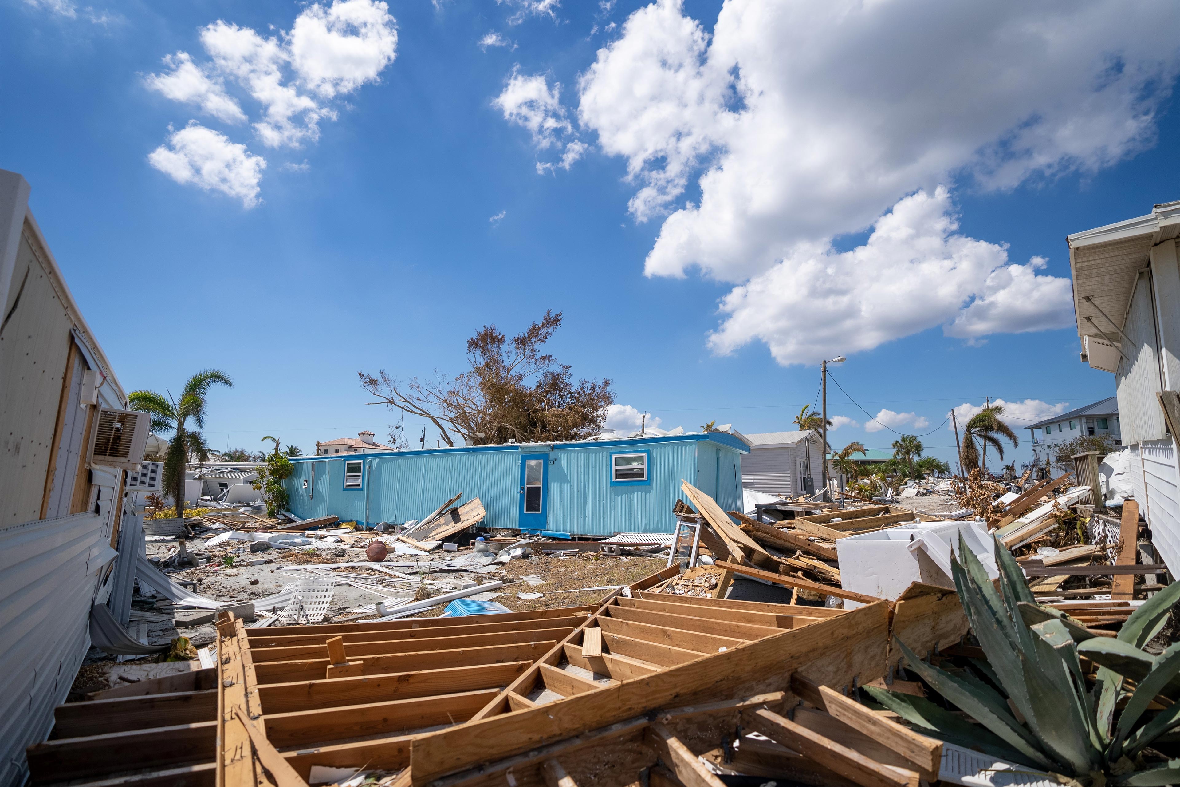 A photo shows the destruction left in the aftermath of Hurricane Ian in Fort Meyers, Florida.