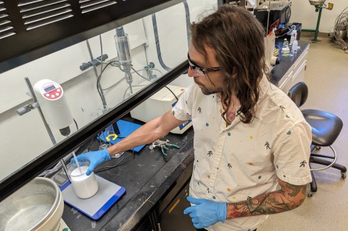 A photo of a scientist working in a laboratory.