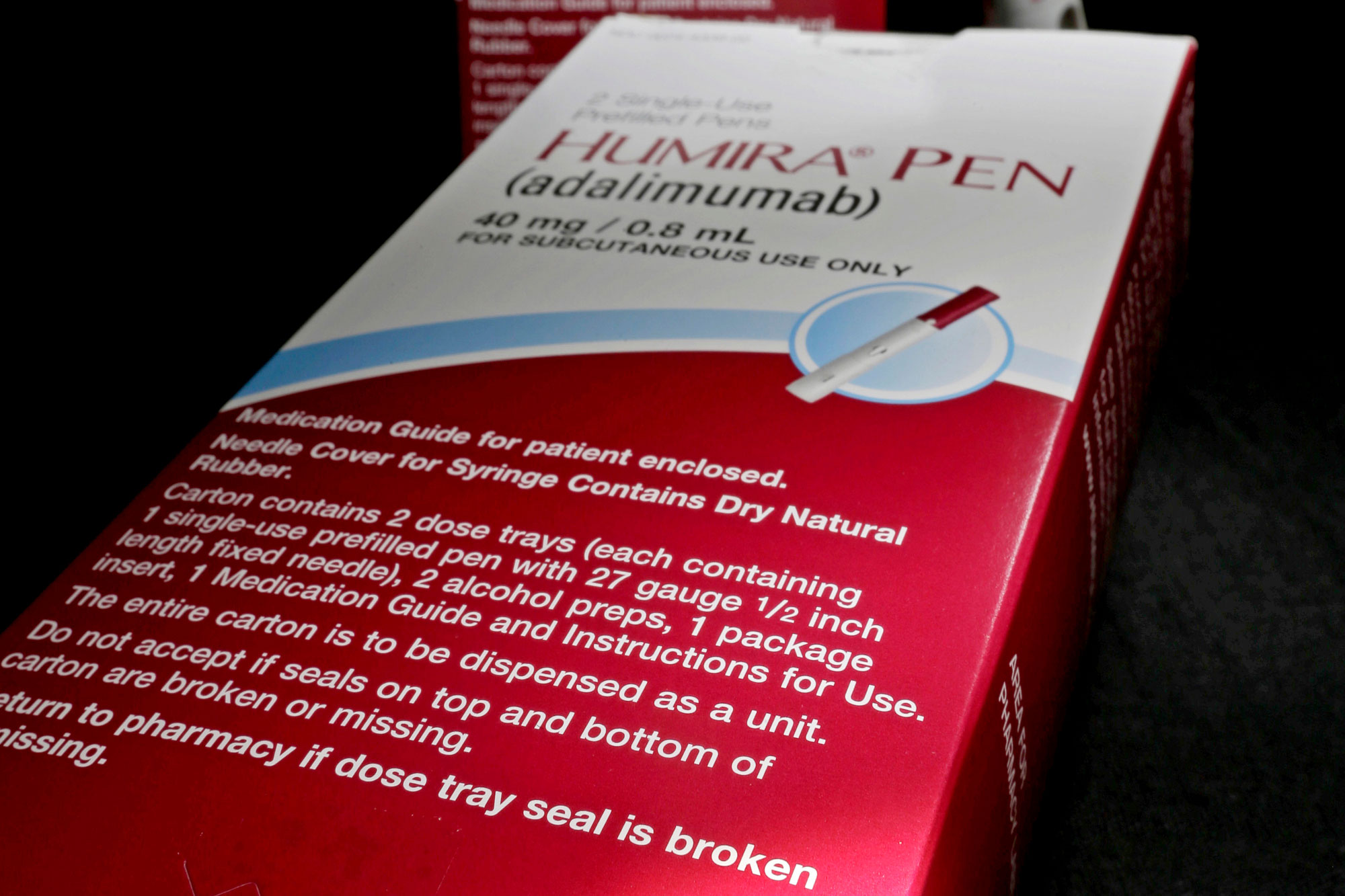 A photo of Humira's packaging.
