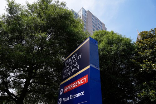 A photo of a sign outside of the Emory University Hospital emergency room.