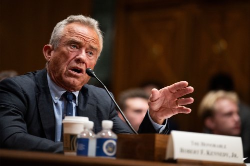 A photo of Robert F. Kennedy Jr. at a Senate hearing.