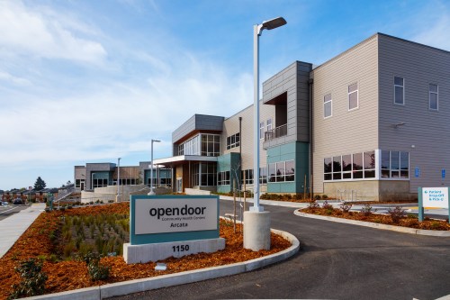 An exterior shot of a community health center.